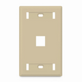 SFPS SyncEase Single Gang One Port Keystone Faceplate, Label Pockets, Ivory SFPS