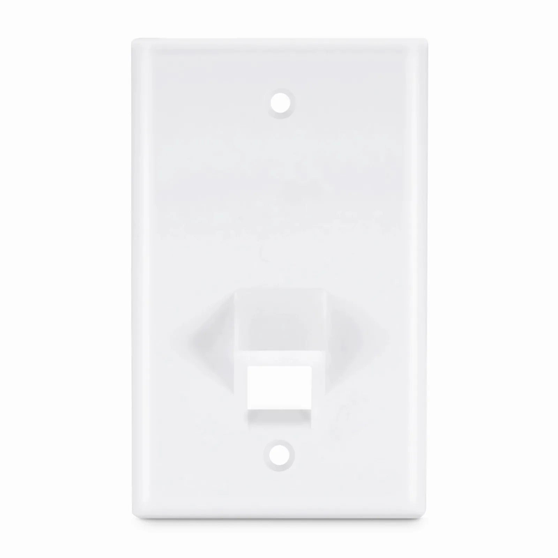 SFPS SyncEase One Port Keystone Single Gang Wall Plate, White SFPS