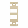 SFPS SyncEaseFFSystem Faceplate Frame Keystone Insert, 4 Ports, Ivory, 4.09'' x 1.4'' SFPS