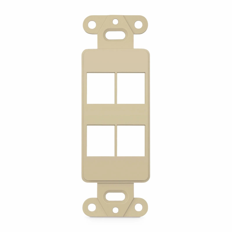 SFPS SyncEaseFFSystem Faceplate Frame Keystone Insert, 4 Ports, Ivory, 4.09'' x 1.4'' SFPS
