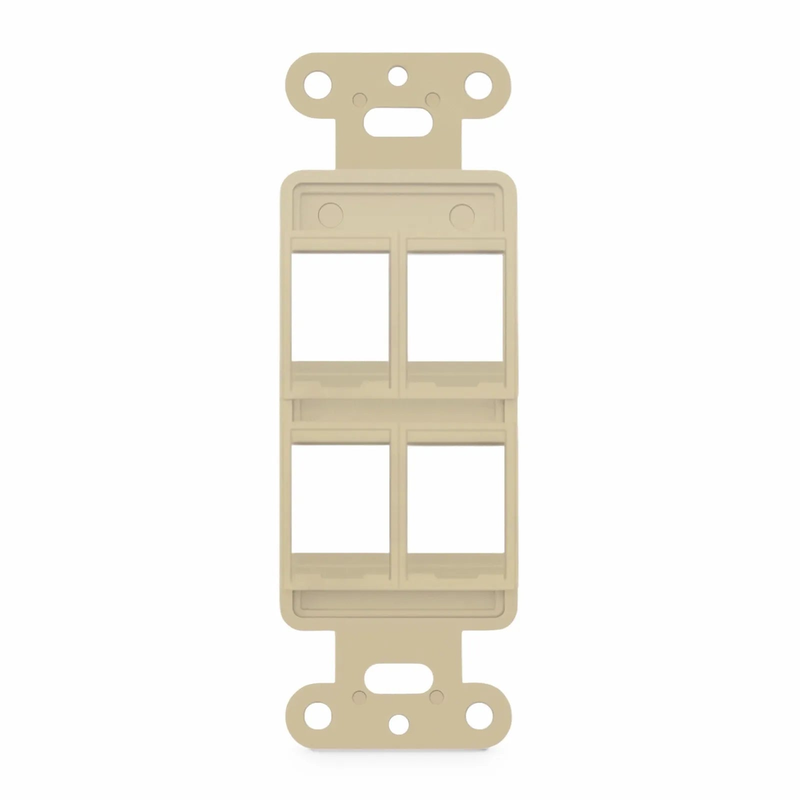 SFPS SyncEaseFFSystem Faceplate Frame Keystone Insert, 4 Ports, Ivory, 4.09'' x 1.4'' SFPS
