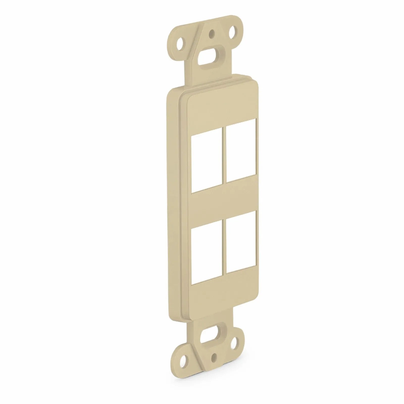 SFPS SyncEaseFFSystem Faceplate Frame Keystone Insert, 4 Ports, Ivory, 4.09'' x 1.4'' SFPS