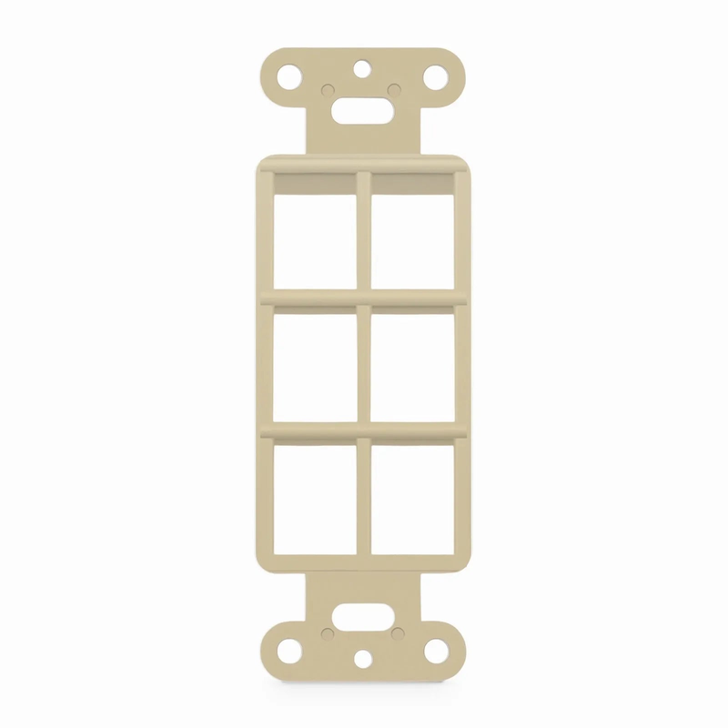 SFPS SyncEaseFFSystem Faceplate Frame Keystone Insert, 6 Ports, Ivory, 4.09'' x 1.4'' SFPS