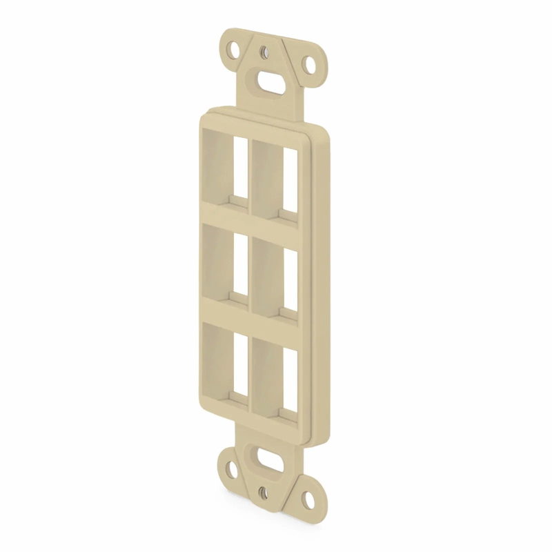 SFPS SyncEaseFFSystem Faceplate Frame Keystone Insert, 6 Ports, Ivory, 4.09'' x 1.4'' SFPS