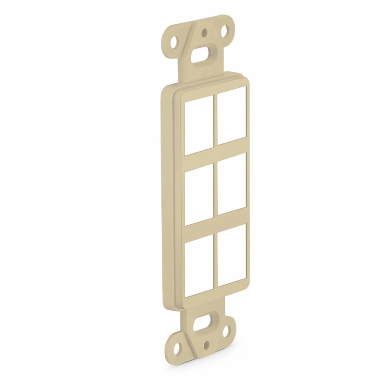 SFPS SyncEaseFFSystem Faceplate Frame Keystone Insert, 6 Ports, Ivory, 4.09'' x 1.4'' SFPS