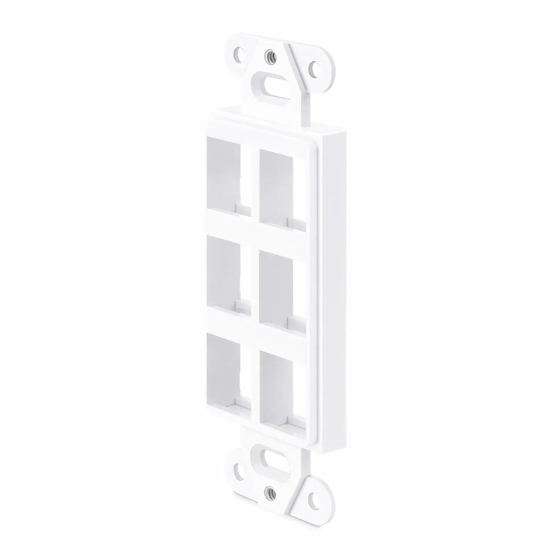SFPS Faceplate Frame Keystone Insert, 6 Ports, White, 4.09'' x 1.40'' SFPS