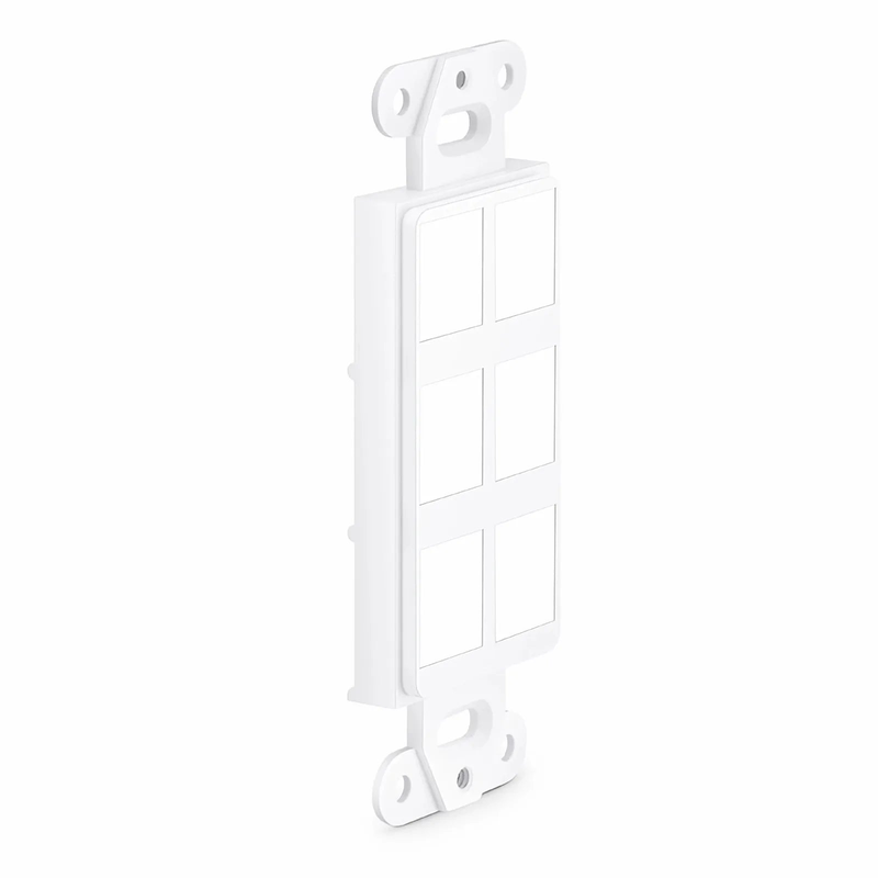 SFPS Faceplate Frame Keystone Insert, 6 Ports, White, 4.09'' x 1.40'' SFPS