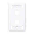 SFPS Single Gang Keystone Faceplate, Label Pockets, 2 Ports, White, 4.49'' x 2.76'' SFPS