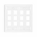 SFPS SyncEase Single Gang Twelve Port Keystone Faceplate, Label Pockets, White SFPS