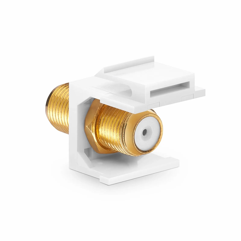 SFPS Feedthrough SyncEase F-Connector, Gold-Plated, White Housing SFPS