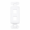 SFPS Faceplate Frame Keystone Insert, 2 Ports, White, 4.09'' x 1.40'' SFPS