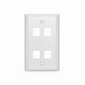 SFPS SyncEase Stainless Steel Four Port Keystone Single Gang Wall Plate SFPS