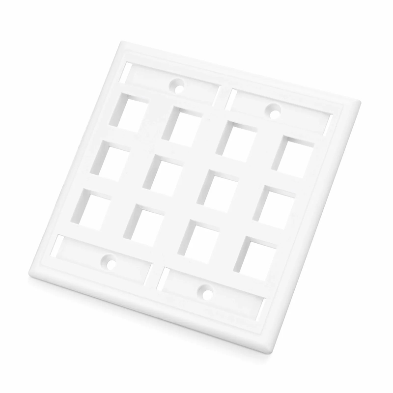 SFPS SyncEase Single Gang Twelve Port Keystone Faceplate, Label Pockets, White SFPS