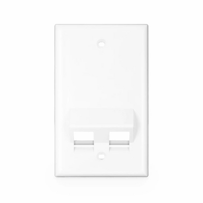 SFPS SyncEase Two Port Keystone Single Gang Wall Plate, White SFPS