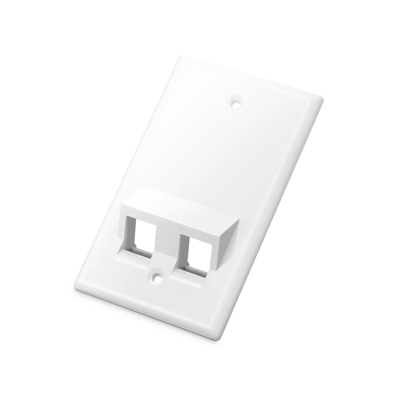 SFPS SyncEase Two Port Keystone Single Gang Wall Plate, White SFPS