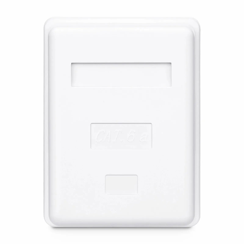 SFPS Cat6a RJ45 Shielded Surface Mount Box, 1 Port, White SFPS