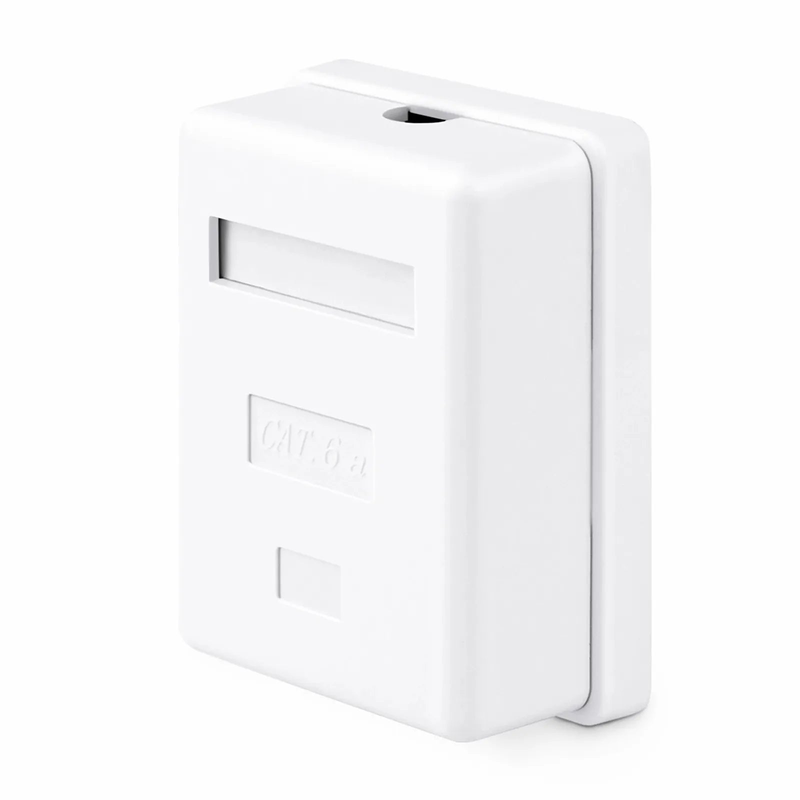 SFPS Cat6a RJ45 Shielded Surface Mount Box, 1 Port, White SFPS