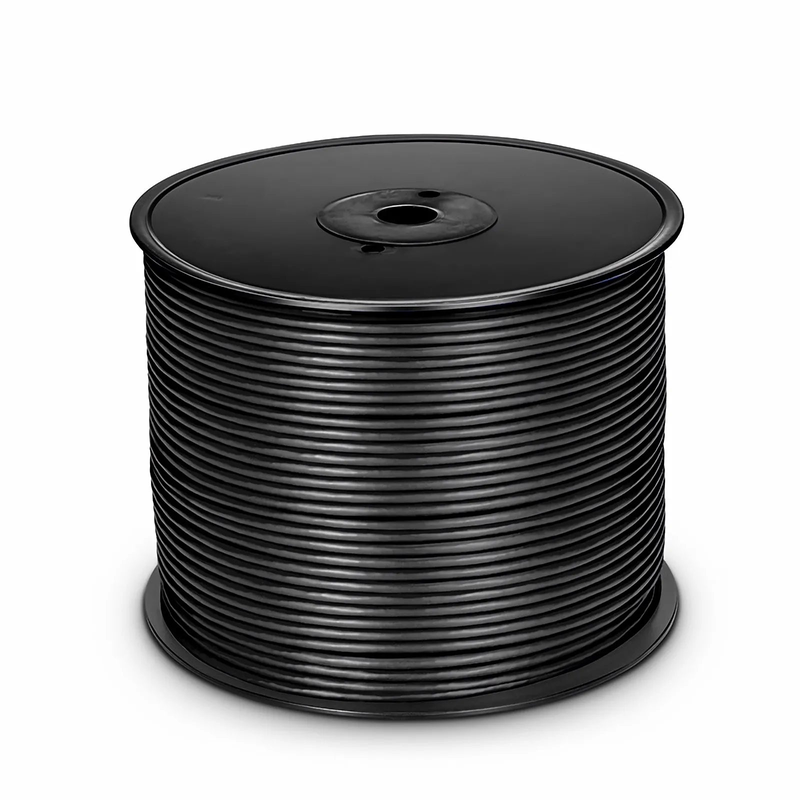 SFPS Cat6 Ethernet Bulk Cable, 1000ft (305m), UL Listed, 23AWG Solid Pure Bare Copper Wire, 550MHz, Unshielded (UTP), PVC CMR, with Reel (Black) SFPS