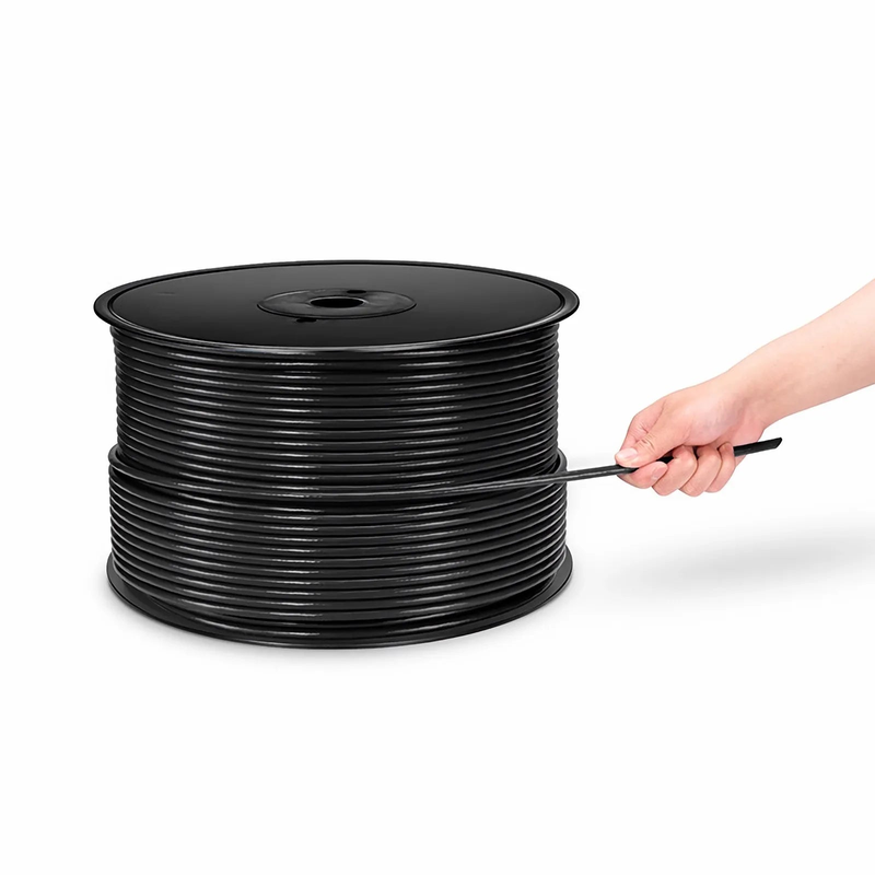 SFPS Cat6 Ethernet Bulk Cable, 1000ft (305m), UL Listed, 23AWG Solid Pure Bare Copper Wire, 550MHz, Unshielded (UTP), PVC CMR, with Reel (Black) SFPS