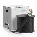 SFPS Cat6 Ethernet Bulk Cable, 1000ft (305m), UL Listed, 26AWG Stranded Pure Bare Copper Wire, 550MHz, Shielded (F/UTP), PVC CM, with Reel (Black) SFPS