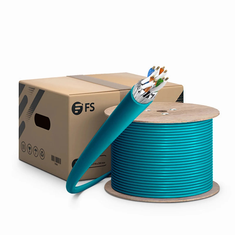 SFPS Cat6a Industrial Ethernet Bulk Cable, 1000ft (305m), 26AWG Stranded Pure Bare Copper Wire, 750MHz, Shielded (S/FTP), PUR, with Reel SFPS