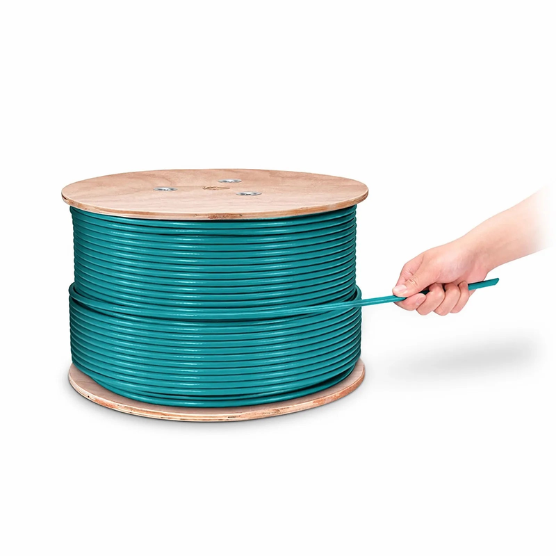 SFPS Cat6a Industrial Ethernet Bulk Cable, 1000ft (305m), 26AWG Stranded Pure Bare Copper Wire, 750MHz, Shielded (S/FTP), PUR, with Reel SFPS