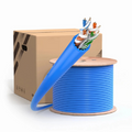 SFPS Cat6a Ethernet Bulk Cable, 1000ft (305m), 23AWG Solid Pure Bare Copper Wire, 750MHz, Shielded (U/FTP), PVC CMR, with Reel (Blue) SFPS