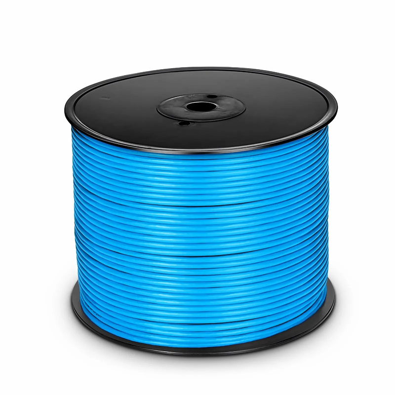 SFPS Cat6 Ethernet Bulk Cable, 1000ft (305m), 23AWG Solid Pure Bare Copper Wire, 550MHz, Unshielded (UTP), PVC CMP, with Reel (Blue) SFPS
