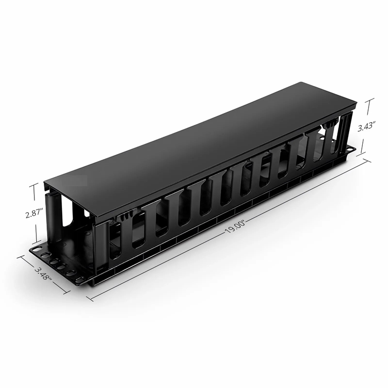SFPS Horizontal Single Sided Manager, 2RU, Finger Duct with Cover, 3.43 in. Depth SFPS