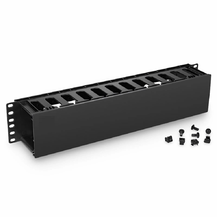 SFPS Horizontal Single Sided Manager, 2RU, Finger Duct with Cover, 3.43 in. Depth SFPS
