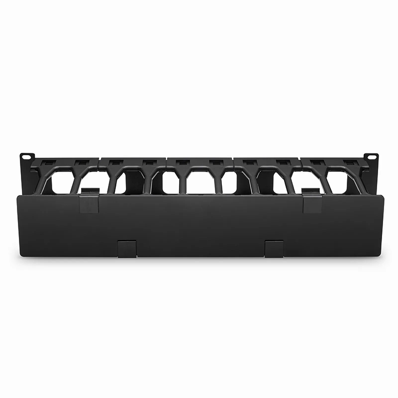 SFPS Horizontal Single Sided High Capacity Cable Manager, 2RU, Finger Duct with Cover, 4.56 in. Depth SFPS