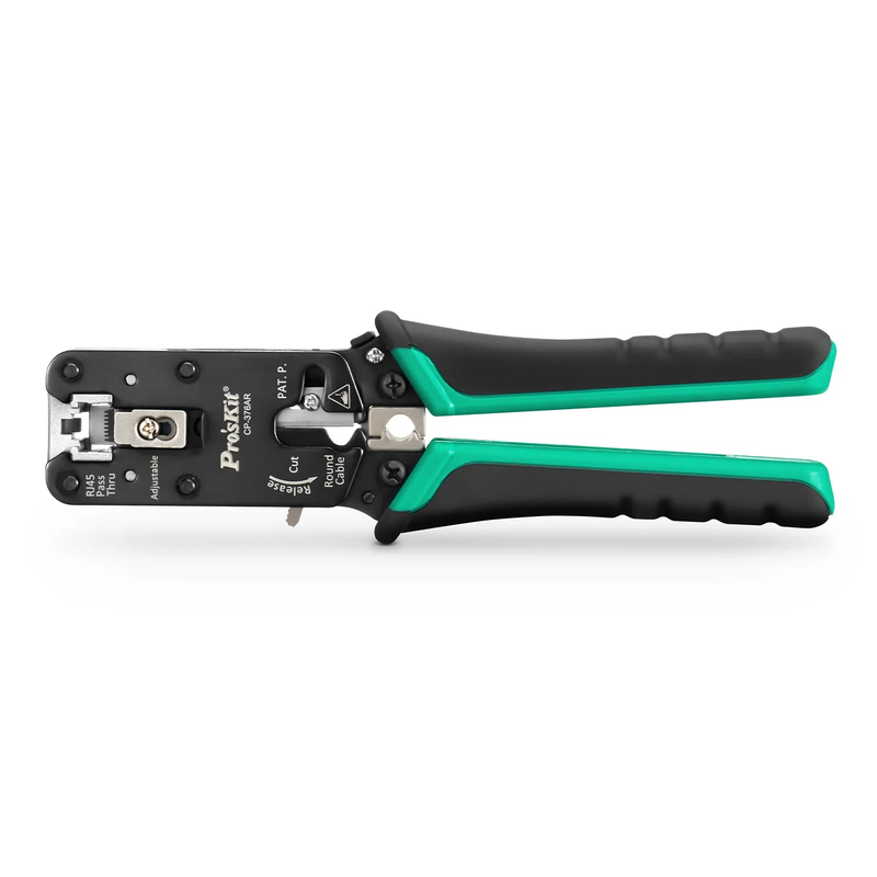SFPS Cat5/6/7 RJ45 Pass-Through Professional Modular Crimper with Built-in Wire Cutter and Stripper SFPS