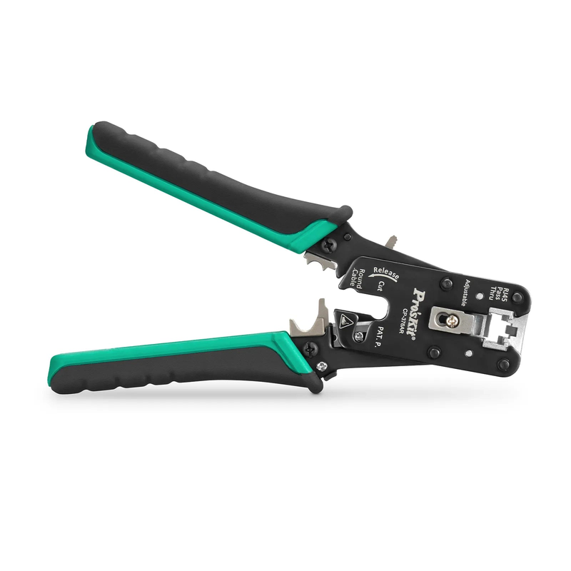 SFPS Cat5/6/7 RJ45 Pass-Through Professional Modular Crimper with Built-in Wire Cutter and Stripper SFPS