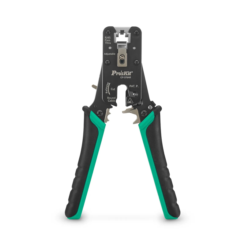 SFPS Cat5/6/7 RJ45 Pass-Through Professional Modular Crimper with Built-in Wire Cutter and Stripper SFPS