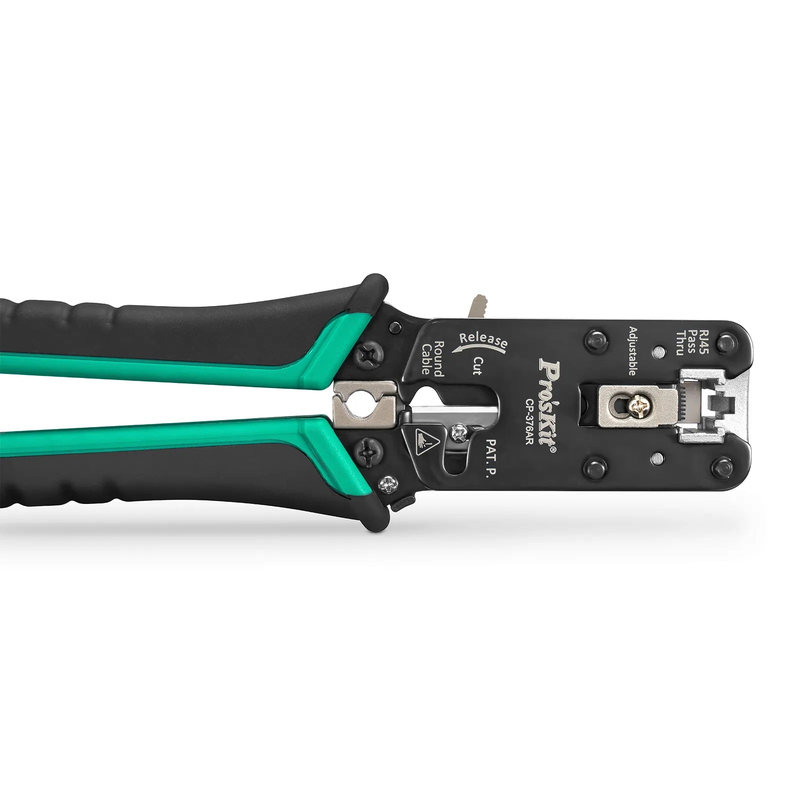 SFPS Cat5/6/7 RJ45 Pass-Through Professional Modular Crimper with Built-in Wire Cutter and Stripper SFPS