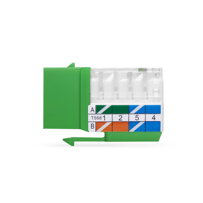 SFPS Cat6 RJ45 (8P8C) Unshielded Punch Down Keystone Jack Module, Green, 12Pcs/Pack SFPS