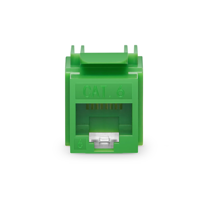 SFPS Cat6 RJ45 (8P8C) Unshielded Punch Down Keystone Jack Module, Green, 12Pcs/Pack SFPS