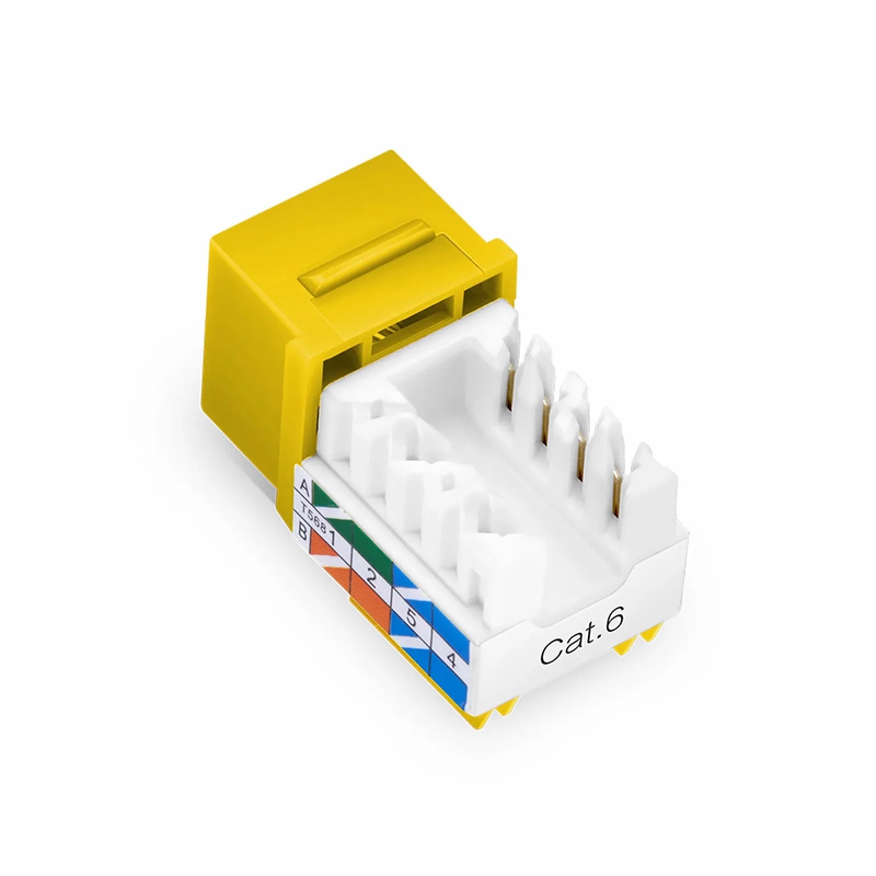 SFPS Cat6 RJ45 (8P8C) Unshielded Punch Down Keystone Jack Module, Yellow, 12Pcs/Pack SFPS
