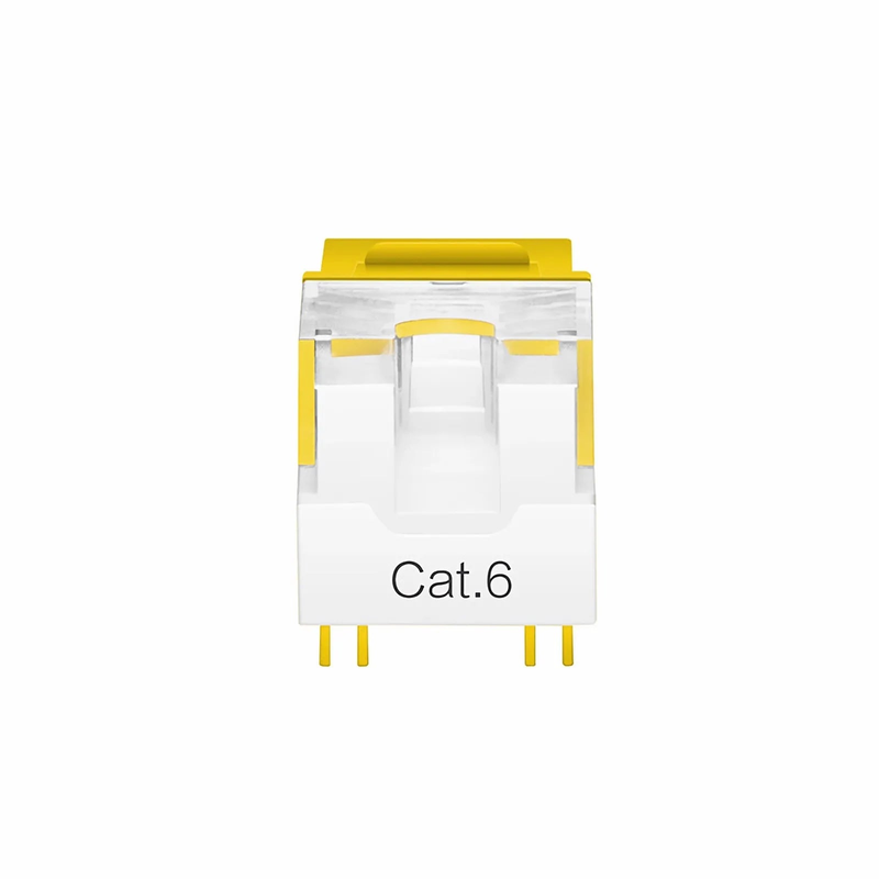 SFPS Cat6 RJ45 (8P8C) Unshielded Punch Down Keystone Jack Module, Yellow, 12Pcs/Pack SFPS