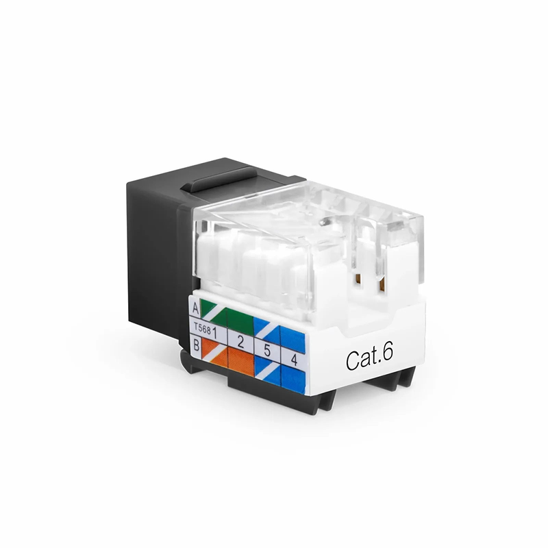 SFPS Cat6 RJ45 (8P8C) Unshielded Punch Down Keystone Jack Module, Black, 12Pcs/Pack SFPS