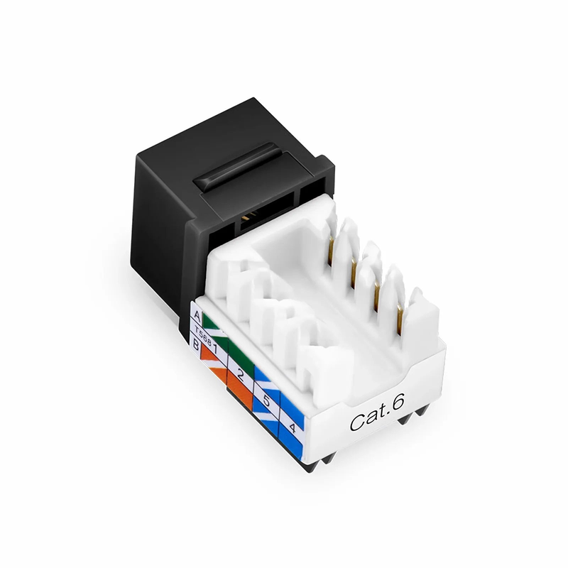 SFPS Cat6 RJ45 (8P8C) Unshielded Punch Down Keystone Jack Module, Black, 12Pcs/Pack SFPS
