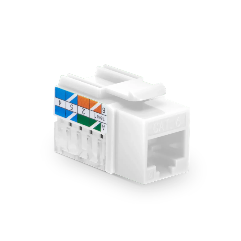 SFPS Cat6 RJ45 (8P8C) Unshielded Punch Down Keystone Jack Module, White, 12Pcs/Pack SFPS