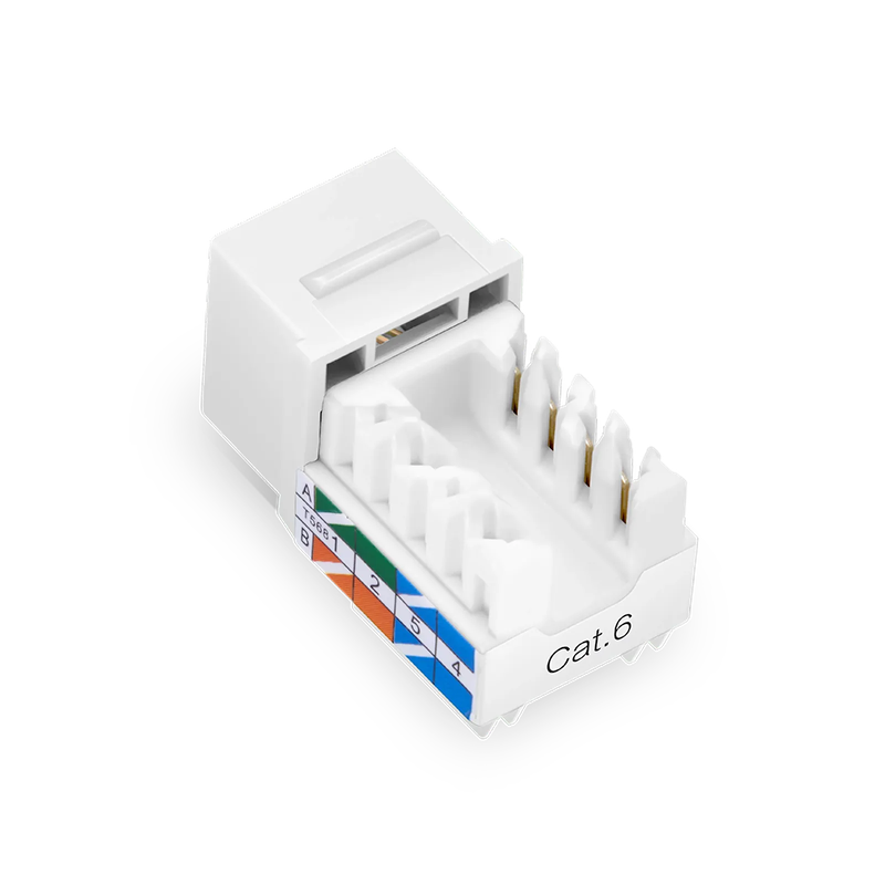 SFPS Cat6 RJ45 (8P8C) Unshielded Punch Down Keystone Jack Module, White, 12Pcs/Pack SFPS