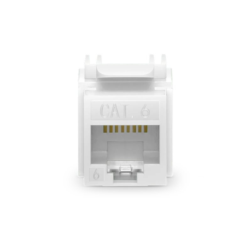 SFPS Cat6 RJ45 (8P8C) Unshielded Punch Down Keystone Jack Module, White, 12Pcs/Pack SFPS