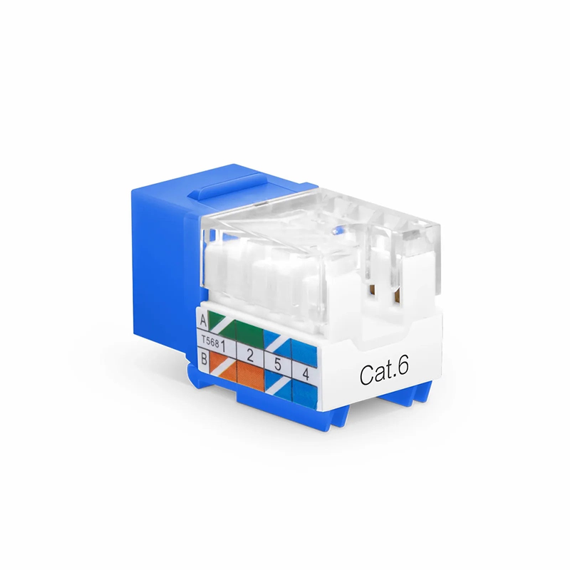 SFPS Cat6 RJ45 (8P8C) Unshielded Punch Down Keystone Jack Module, Blue, 12Pcs/Pack SFPS