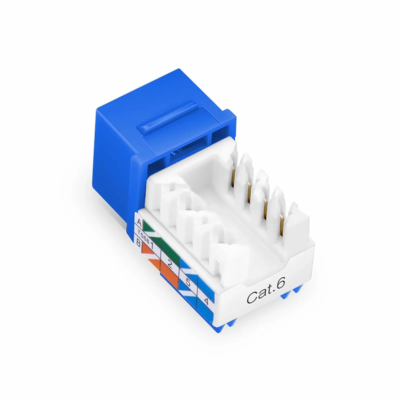 SFPS Cat6 RJ45 (8P8C) Unshielded Punch Down Keystone Jack Module, Blue, 12Pcs/Pack SFPS
