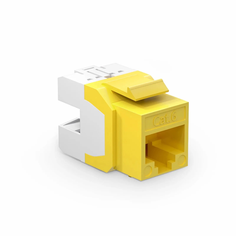 SFPS Cat6 RJ45 (8P8C) Unshielded Punch Down Keystone Jack Module, Yellow (10 pcs/Pack) SFPS