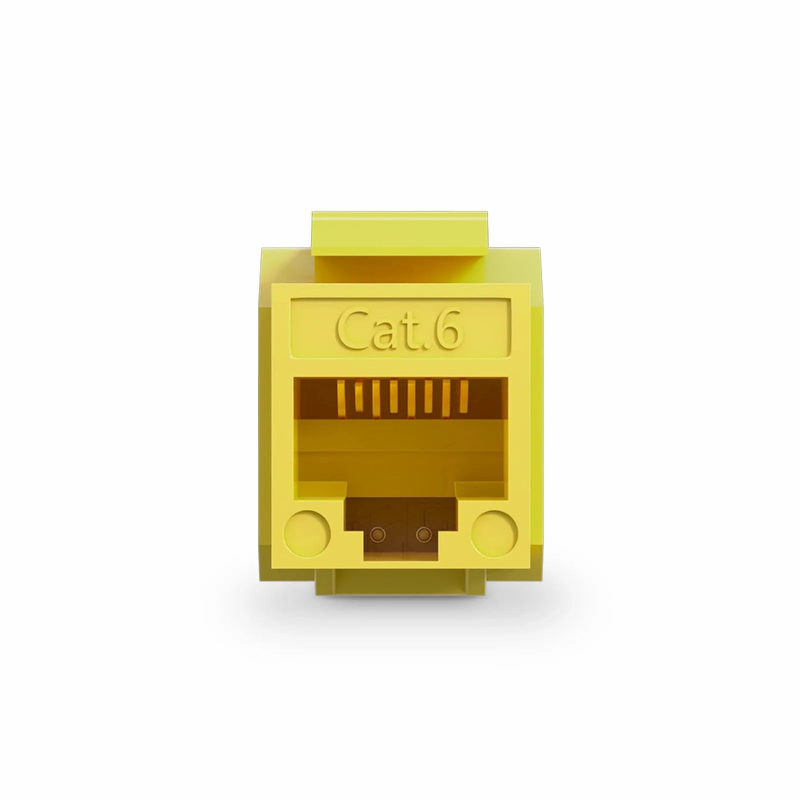 SFPS Cat6 RJ45 (8P8C) Unshielded Punch Down Keystone Jack Module, Yellow (10 pcs/Pack) SFPS