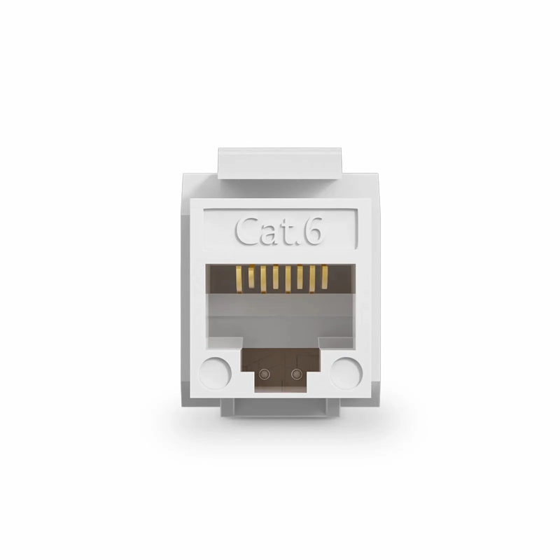 SFPS Cat6 RJ45 (8P8C) Unshielded Punch Down Keystone Jack Module, White (10 pcs/Pack) SFPS
