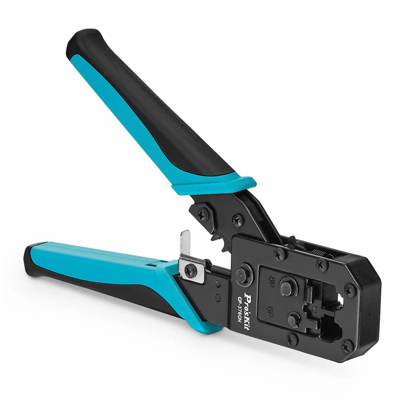 SFPS Pro'sKitA® All-in-one Modular Tool, Wire Stripper Cutter Crimper for 6P/8P Modular Plugs with Safety Baffle SFPS